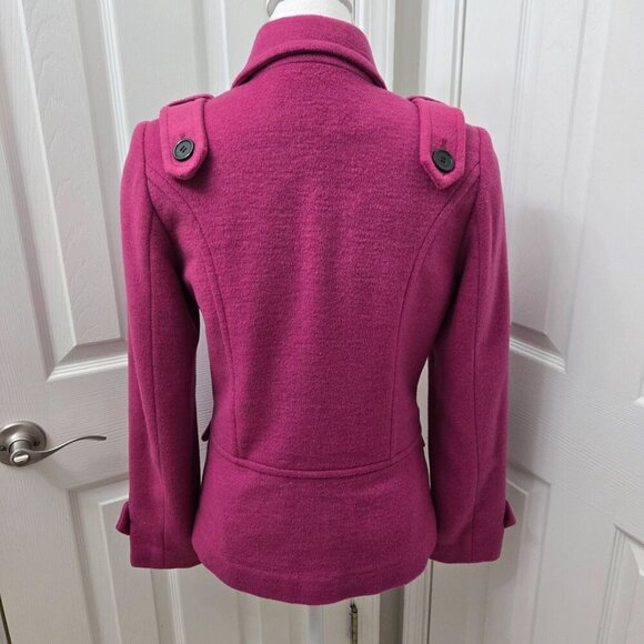 Pendleton Double-Breasted Coat Wool Blend XXS Womens Magenta Classic - Picture 2 of 16